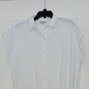 Elegant White Button Down Casual Dress Shirt